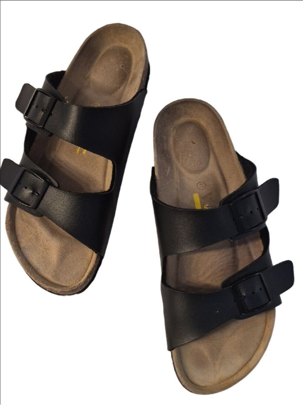 Women's Black Dual-Strap Adjustable Buckle Sandals
